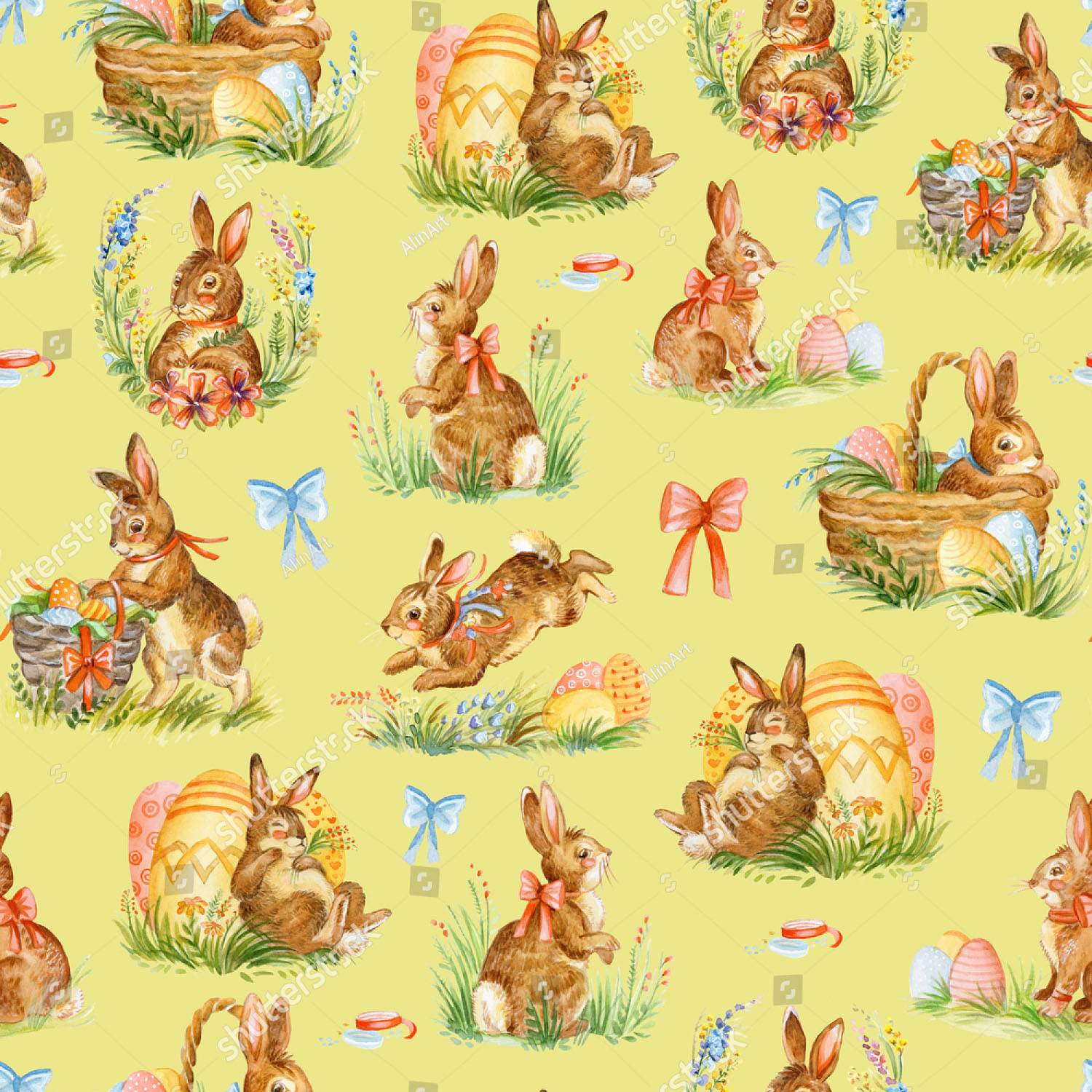 Плакат с кроликами на Пасху