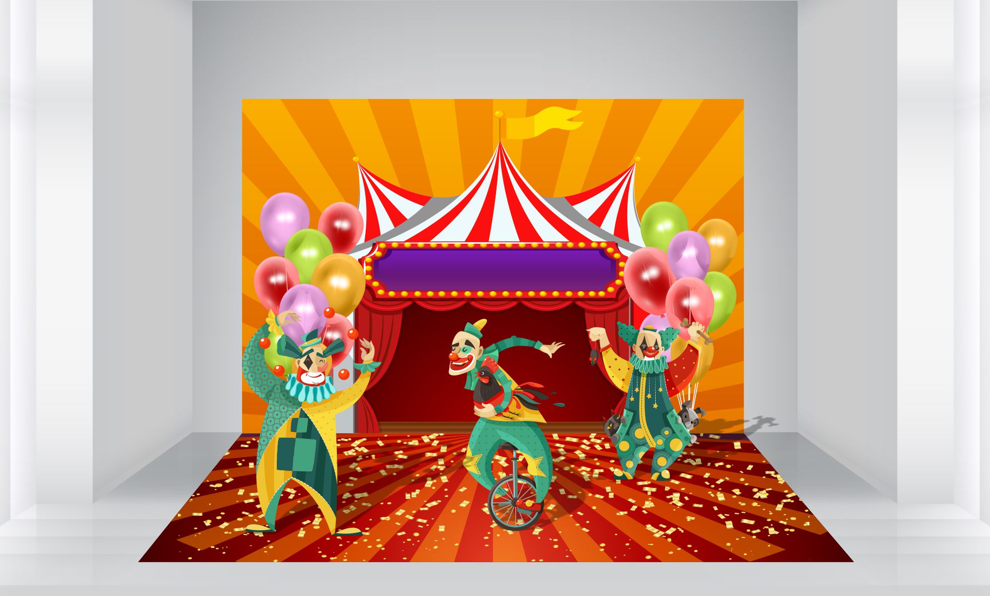 Фотозона Цирк с клоунами